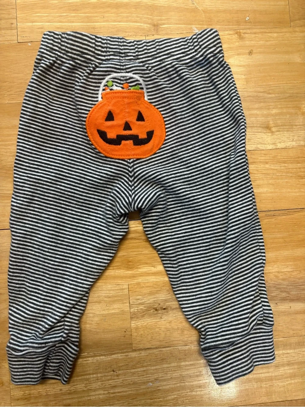 Carters Striped Black & White Kids Bottoms Halloween pumpkin baby 9 months